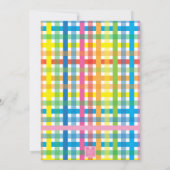 Helder Kleurrijk Plaid Gelukkig Verjaardagsfeest Kaart (Achterkant)