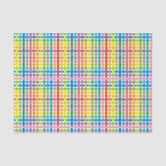 Helder Kleurrijk Plaid Tissuepapier (Voorkant)