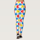 Helder Kleurrijk Puzzel Piece Patroon Leggings (Achterkant)