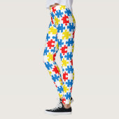 Helder Kleurrijk Puzzel Piece Patroon Leggings (Links)