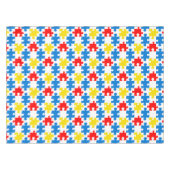 Helder Kleurrijk Puzzel Piece Patroon Tafelkleed (Voorkant (Horizontaal))