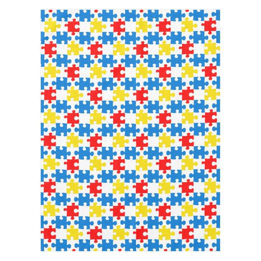 Helder Kleurrijk Puzzel Piece Patroon Tafelkleed (Voorkant)