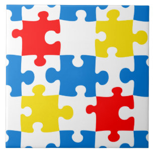 Helder Kleurrijk Puzzelstuk Patroon Tegeltje