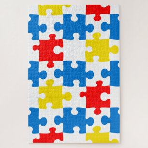 Helder Kleurrijk Puzzelstukken Patroon Legpuzzel