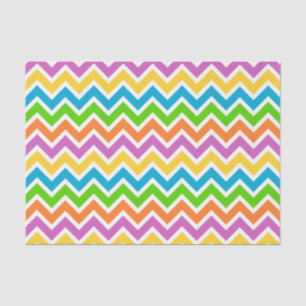Helder Kleurrijk Regenboog Chevron Patroon Tissuepapier