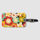 Helder Kleurrijk Retro Schattig Bloemmotief Bagagelabel (Voorkant (horizontaal))