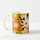 Helder Kleurrijk Retro Schattig Bloemmotief Koffiemok (Links)