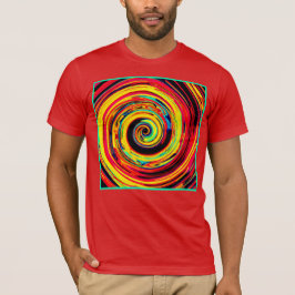 Helder kleurrijk spiraalvormig patroon t-shirt