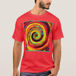 Helder kleurrijk spiraalvormig patroon t-shirt