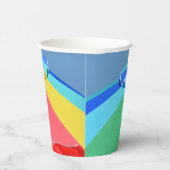 Helder kleurrijk strand paraplu zomer leuk feest papieren bekers (Rechts)