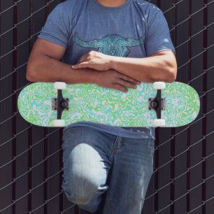 Helder Kleurrijk Trippy Swirly Abstract Boho Marme Persoonlijk Skateboard