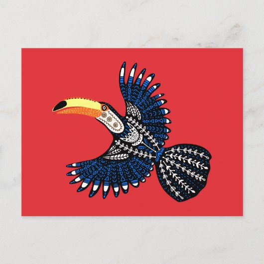 Helder kleurrijk tropisch Oerwoud Toucan Bird Briefkaart (Voorkant)