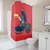 Helder kleurrijk tropisch Oerwoud Toucan Bird Douchegordijn (In situ)