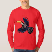 Helder kleurrijk tropisch Oerwoud Toucan Bird T-shirt (Voorkant)