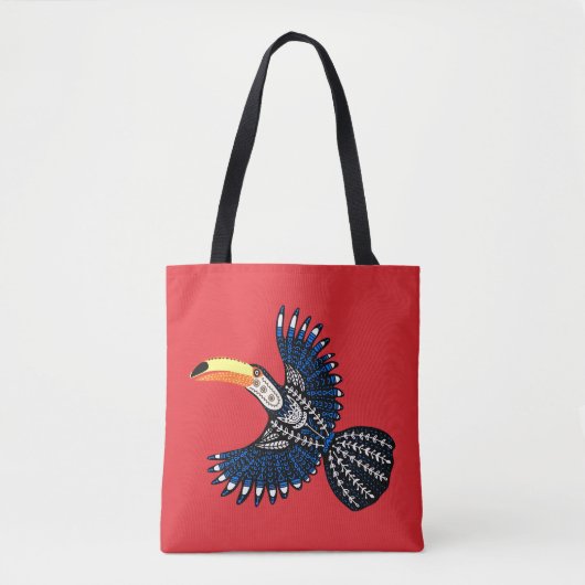 Helder kleurrijk tropisch Oerwoud Toucan Bird Tote Bag (Voorkant)