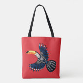 Helder kleurrijk tropisch Oerwoud Toucan Bird Tote Bag (Achterkant)