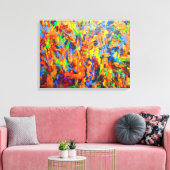 Helder Kleurrijk Veelkleurig Abstract Kunst Schild Canvas Afdruk (Insitu (Woonkamer))