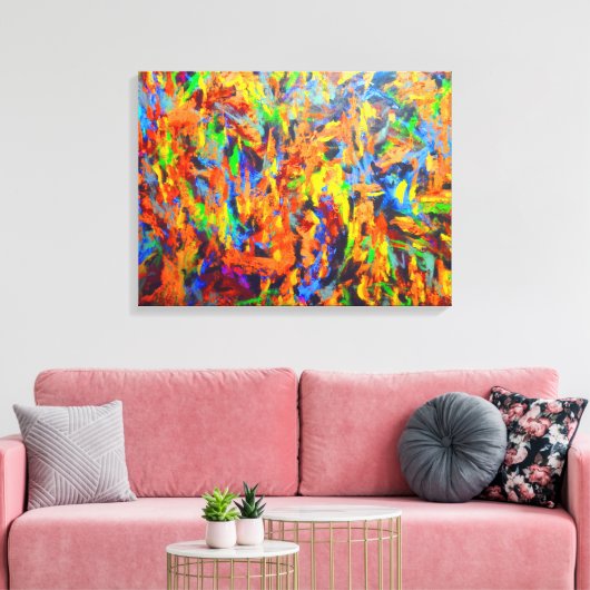 Helder Kleurrijk Veelkleurig Abstract Kunst Schild Canvas Afdruk (Insitu (Woonkamer))
