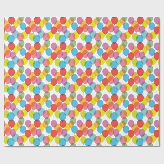 Helder kleurrijk verjaardagsballon inpakpapier (Vlak)