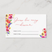 Helder kleurrijke bloemen hoeveel kussen bruids sp informatiekaartje (Voorkant)