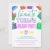 Helder Kleurrijke Favoriete Dingen Kerstfeest Kaart (Voorkant)