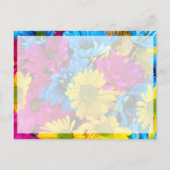 Helder kleurrijke Gerber Daisy Bouquet sla de datu Aankondigingskaart (Achterkant)