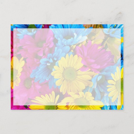 Helder kleurrijke Gerber Daisy Bouquet sla de datu Aankondigingskaart (Achterkant)