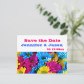 Helder kleurrijke Gerber Daisy Bouquet sla de datu Aankondigingskaart (Staand voorkant)