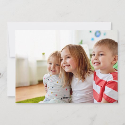 Helder Kleurrijke Kerst Familie Foto Feestdagenkaart (Achterkant)