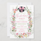 Helder Kleurrijke Lente Bloemen Meisje Afstuderen Kaart (Voorkant)