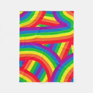 Helder Kleurrijke Leuke Regenboog Strepen Patroon Fleece Deken