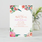 Helder Kleurrijke Leuke Zomer Waterverf Bloemen Ch Kaart (Staand voorkant)