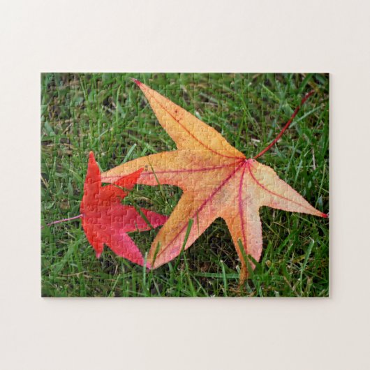 Helder kleurrijke mantel Leaf Legpuzzel (Horizontaal)