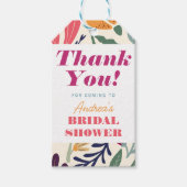 Helder Kleurrijke Ongepaste Bloemrijke Bruids-Show Cadeaulabel (Voorkant)