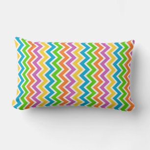 Helder Kleurrijke Regenboog Chevron Patroon Kussen