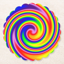 Helder Kleurrijke Regenboog Draaikolk Krachtige Kl Kartonnen Onderzetters