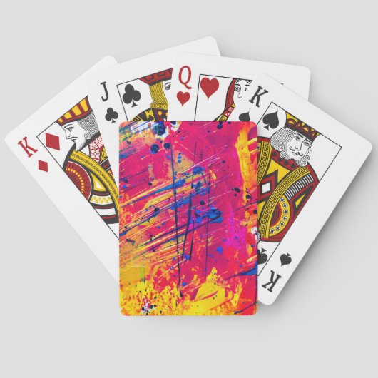 Helder Kleurrijke Spatverf Abstract Pokerkaarten (Achterkant)