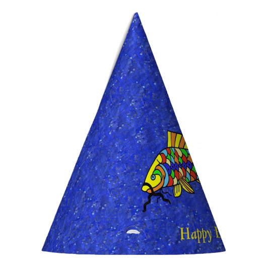 Helder kleurrijke vissen Blauw uitzien Feesthoedjes (Links)