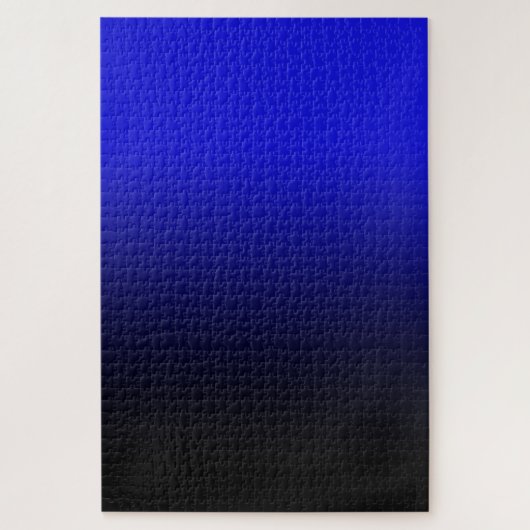 Helder kobaltblauw en zwart ombre legpuzzel (Verticaal)