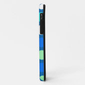Helder koel, modern blauw, wit, groene stippen. Case-Mate iPhone case (Achterkant/links)