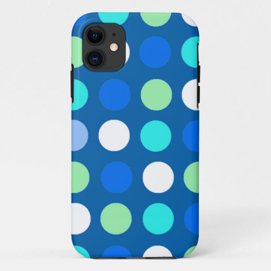 Helder koel, modern blauw, wit, groene stippen. Case-Mate iPhone case (Achterkant)