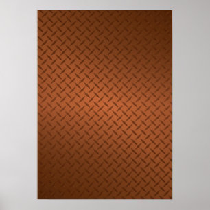 Helder Koper Diamantplaat Patroon Poster