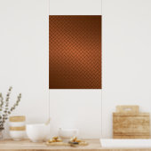 Helder Koper Diamantplaat Patroon Poster (Keuken)
