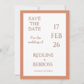 Helder Koper Elegante Moderne Trouw Save The Date (Voorkant)
