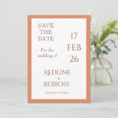 Helder Koper Elegante Moderne Trouw Save The Date (Staand voorkant)