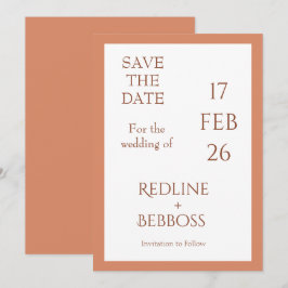 Helder Koper Elegante Moderne Trouw Save The Date