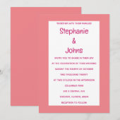 Helder Koraal Oranje Zalm Roze Cute Trouwfeest Kaart (Voorkant / Achterkant)