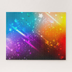 Helder Kosmisch Regenboog Stelsel Puzzel – 40 cm x