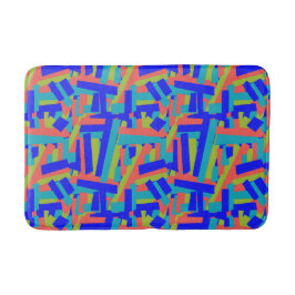 Helder Krachtig Limoen Blauwe Koraal Abstracte Pat Badmat