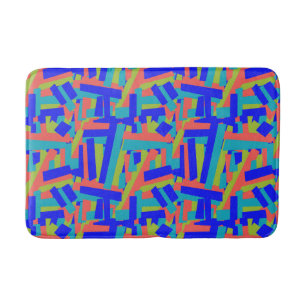 Helder Krachtig Limoen Blauwe Koraal Abstracte Pat Badmat